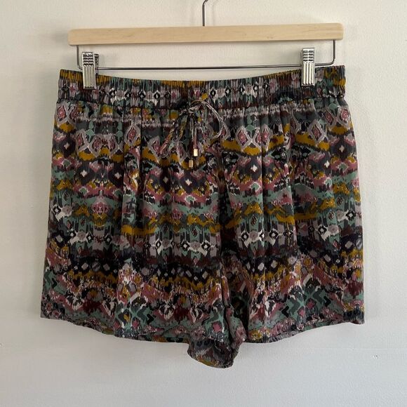 Boho Design Multi Color Silky Pull-on Shorts Aztec Print Forever 21 Size Large - Picture 3 of 14